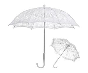 LABRIMP Paraguas de Encaje para Bodas y Fiestas de Té, Sombrilla Decorativa Diseño Bordado y Mango Ergonómico, Accesorio Nupcial para Sesiones Fotográficas y Eventos