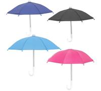 LABRIMP Parasol para Teléfono Pequeño 4 Piezas Colores Azul, Negro, Azul Claro y Púrpura, Parasol Artesanal para Ciclismo y Protección Solar, Paraguas Ligero y Portátil para Móvil