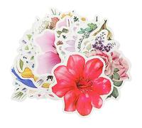 LABRIMP Pegatinas Adhesivas de Flores Impermeables para Portátiles y Equipaje, Juego de 100 Mini Pegatinas Decorativas, Adecuado para Personalizar Diarios y Dispositivos Electrónicos,