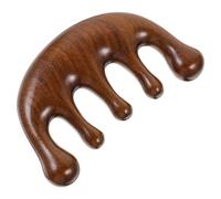 LABRIMP Peine Masajeador de Madera Artesanal de Cinco Dientes, Cabezal Redondo, Masajeador Corporal y Capilar para Cuero Cabelludo, Uso Familiar y Viajes, Herramienta Natural