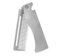 LABRIMP Peine Plegable de Acero Inoxidable para Hombre Grande, Peine para Barba y Bigote Dientes Finos, Portátil para Viaje y Cuidado Personal, Adecuado para Bolso y Entrenamiento al Aire