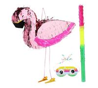 LABRIMP Piñata Infantil Flamingo con Palos y Máscara para Fiestas de Cumpleaños Shower y Decoración Tropical