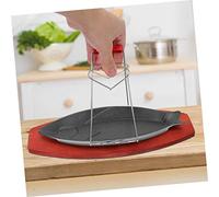 LABRIMP Placa de Hierro Antiadherente Forma de Pez para Barbacoa Sartén Grande para Asar y Servir para Cocina y Eléctrica con Pinza de Sujeción Incluida