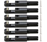 LABRIMP Puente de Guitarra sin Pala Puente de Silla de Montar de Guitarra Metálico Negro Set Completo de Accesorios para Reemplazar Piezas Viejas o Rotas Guitarrista