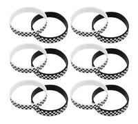 LABRIMP Pulseras de Silicona Deportivas a Cuadros y Negros 12 Piezas para Decoraciones en Eventos Deportivos y Fiestas Temáticas de Carreras Detalles para Invitados