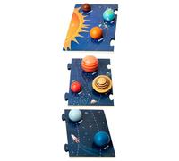 LABRIMP Puzzle Montessori de Madera para Años Educativo del Sistema Solar con Planetas Espaciales Juguete Cognitivo Interactivo para Desarrollo Motor y Aprendizaje Stem