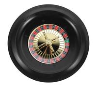 LABRIMP Ruleta Giratoria de Póquer Rusa de 10 Pulgadas, Juego de Mesa de Plástico Negro para Adultos, Estable y Práctica, Adecuado para Fiestas