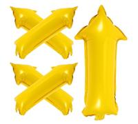 LABRIMP Set de 5 Globos de Aluminio Forma de Flecha Amarilla Tamaño Pequeño 18X38 CM para Decoración de Fiestas de Cumpleaños Bodas y Eventos al Aire Libre E Interiores