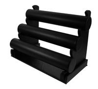 LABRIMP Soporte Expositor Desmontable De 3 Niveles Para Pulseras y Relojes, Organizador Negro De Pu, Adecuado Para Joyería y Accesorios De Cabello En Hogar y Tienda
