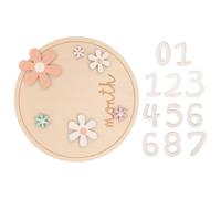 LABRIMP Tarjetas Mensuales para de Madera Círculos Decorativos para Recién Nacido Accesorio de Fotografía para Habitación Infantil Tamaño 17X17X2 CM Caja Incluida