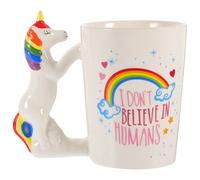 LABRIMP Taza de Café Resistente al Calor de Cerámica 3d Diseño de Unicornio Pintada a Mano Capacidad 201-300ml, Adecuada para Aficionados los Animales