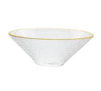 LABRIMP Tazón de Vidrio Pequeño para Servir Ensaladas y Postres Diseño Moderno con Dorado Bol Multiuso para Frutas y Snacks Resistente y Fácil de Limpiar para Cenas Familiares