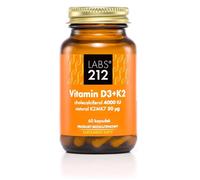 Labs212 - Vitamina D3 4000 IU, 100 mcg + K2 (60 cápsulas)