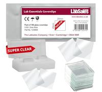 Labsales Academy - Paquete de 100 cubreobjetos supertransparentes perfectos para el laboratorio, química, educación y todos los trabajos de microscopía, 20 mm x 20 mm, 0,9-1,2 de grosor (100