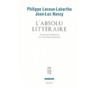 Labsolu Littéraire. Théorie De La Littérature Du Romantisme Allemand (