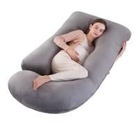 Labtec Almohadas de Embarazo para Dormir, Almohadas de Maternidad y Cuerpo de Terciopelo en Forma de U, Almohada de Cuerpo Completo, Caderas de Maternidad, Piernas, Vientre para Embarazo y Almohada de