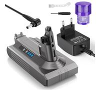 LabTEC Batería para Dyson V10, 25,2 V, 3900 mAh, batería de ion de litio de repuesto para Dyson V10 Series Animal Absolute Motorhead SV12 con cargador V10, aspiradora de varilla inalámbrica con