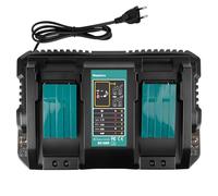 LabTEC Cargador de batería Dual Ports para Makita 14.4V-18V BL1415, BL1430, BL1830, BL1840, BL1850, BL1850B, BL1860B, Compatible con la batería de la Herramienta eléctrica Makita DC18RD