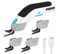 LabTEC Tijeras eléctricas inalámbricas con 4 cuchillas de corte con bloqueo de seguridad para cortar cartón, cuero, alfombras, plantas en maceta