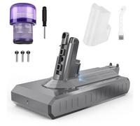 LabTEC V11 Batería de ion de litio para Dyson, 25,2 V, 3900 mAh, batería de repuesto para V11 (tipo de tornillo) SV14 Absolute Aspiradora inalámbrica con LED + Filtro + Cepillo + Tornillo (no apto