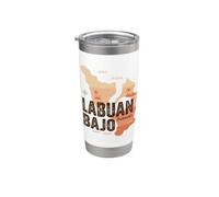 Labuan Bajo Indonesia, divertido recuerdo retro de isla Vaso térmico de acero inoxidable de doble pared