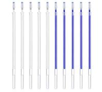 LABUYI 10 Piezas Rotuladores de tela borrables,Bolígrafo Borrable de Calor,Recargas Para Costura de Sastres,Bolígrafos Borrables por Calor,para Costura,Confección,Ropa,Cuero(Azul+Blanco)