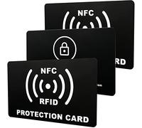 LABUYI 3pcs Tarjeta Bloqueo RFID/NFC, Anti RFID, Protección Para Tarjetas De Crédito Sin Contacto, Protector De Billetera (Negro)