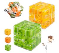 Labyrinth 3D Puzzle Cube, Maze Magic Cube - Educational Stress, Relief Puzzle Toy, Puzzles Mazes Balls Intelligence Cubes Logical Thinking Anti Education Fun Hand-Eye Coordination Toys(C+D)