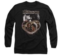 Labyrinth Globes Camiseta Unisex de Manga Larga, Negro, M