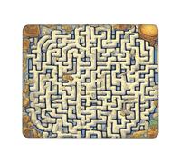 Labyrinth Treasure Map - Alfombrilla de mouse cuadrada impermeable antideslizante con base de goma para computadora portátil de oficina, portátil, mouse inalámbrico en casa, oficina, viajes, 10 x 12