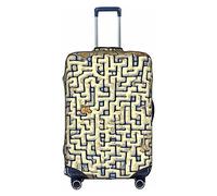 Labyrinth Treasure Map - Funda lavable para equipaje de 18 a 32 pulgadas, Blanco, L