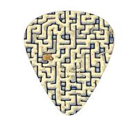 Labyrinth Treasure Map - Juego de 12 púas para guitarra, incluye 3 grosores de púas para guitarras acústicas, ukeleles y más.