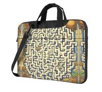 Labyrinth Treasure Map Laptop y tablet, diseño elegante, tela duradera e impermeable, casual de negocios, Black, 13 inch