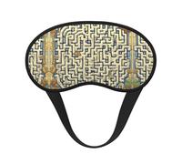 Labyrinth Treasure Map - Máscara opaca para dormir, cómoda cubierta para los ojos, ajustable, perfecta para viajes, meditación y camping