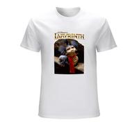 Labyrinth Worm Wall Print Unisex T-Shirts Men tee Cotton Tops White Shirt M