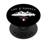 Lac d'Annecy Haute-Savoie France Mountain Resort Bandera de Francia PopSockets PopGrip Adhesivo