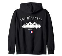 Lac d'Annecy Haute-Savoie France Mountain Resort Bandera de Francia Sudadera con Capucha