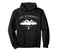 Lac d'Annecy Haute-Savoie France Mountain Resort Bandera de Francia Sudadera con Capucha