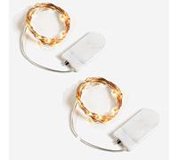 LAC EVERYTHING EVERYWHERE 2 Guirnalda Luces Interior 2M 20 Pequeñas Luz Led Pilas Incluidas - Luces de Hadas para Belen, Arbol Navidad, Decoración Interior | Blanco Cálido