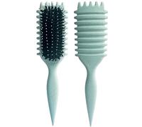 LAC FOR YOU Cepillo Pelo Rizado con Respaldo Canelado para Rizos - Cepillo Rizos Metodo Curly Cerdas Suaves & Redondeadas, Anti-Frizz, Mango Soft-Grip - Azul Claro