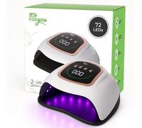 LAC FOR YOU Lampara Uñas Semipermanentes 72 LED 365/405 nm - Catalizador Uñas Led Sensor Automático, 4 Temporizadores Low Heat, Base 240 mm Extraíble, Pantalla LCD - UV Lamp Manicura y Pedicura