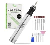 LAC FOR YOU Torno para Uñas USB-C, 4 Velocidades - Lima Electrica Uñas Recargable con 12 Brocas y 6 Bandas, Rotación Bidireccional - Nail Drill Inalámbrico Manicura y Pedicura Portátil - Blanco