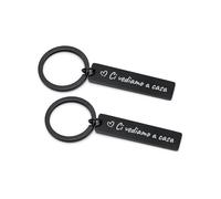 LAC Llavero Nos vemos en casa - Llavero Casa Nueva pareja de metal - Regalo pareja él y ella para convivencia, Negro , Talla única