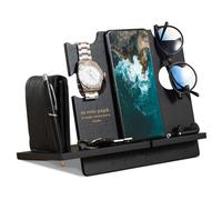 LAC Soporte Movil Madera Personalizada - Regalo Padre Cumpleaños - Organizador de Escritorio Personalizado Regalos Originales para Hombre, Hermano Aniversario