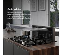 Klarstein Velaire Placa de Gas 90 cm - 5 Quemadores, 10400 W, Vidrio, Encendido Eléctrico, GLP & Gas Natural, Protección Antillama, Encimera Cocina, Kit Conversión Incluido