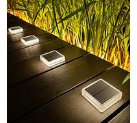 Lacasa Luces Solares LED, 4 Pack 30LM Lámpara Exterior del Piso, IP68, Auto ON/OFF para Jardin, Step, Camino, Deck, Dock, Valla, Blanco Natural 4000K Cuadrado