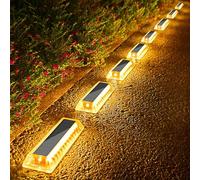 Lacasa Luces Solares LED Exterior Jardin, 8 Pack 50LM Luz Solar Exterior IP68 Impermeable Lámpara Solar Suelo, Auto ON/OFF Lamparas Solares Blanco Cálido para Terraza Patio Escaleras Camino Deck Valla