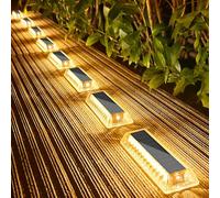 Lacasa Luces Solares LED Exterior Jardín, 8 uds Luz Solar Exterior IP68 Impermeable, Blanco Cálido 2700K,Iluminación Solar para Jardin, Terraza, Escaleras, Senderos