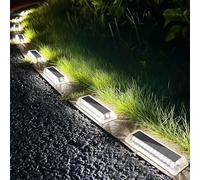 Lacasa Luces Solares LED Exterior Jardín, 8 uds Luz Solar Exterior IP68 Impermeable, Blanco Frío 6000K, Luces LED Solares para Exteriores Jardín, Terraza, Escaleras, Piscina