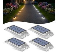 Lacasa Luces Solares LED Exterior Jardín Pack de 4, Lámpara Solar Exterior Impermeable para Jardín, Camino, Escalones, Terraza, Entrada y Piscina, LED 2 en 1 Blanco Cálido y Blanco Frío